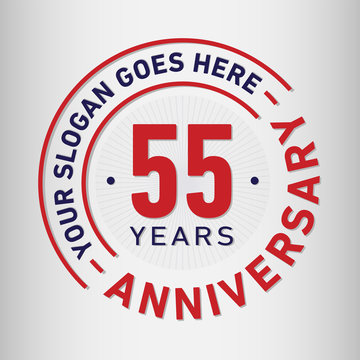 55 years anniversary logo template.
