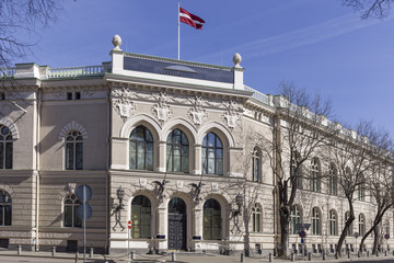 Fototapeta na wymiar Riga Lettland historische Architektur Staatsbank