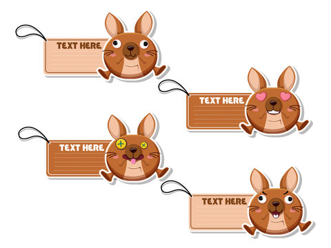 Cute cartoon Kangaroos vector your text here