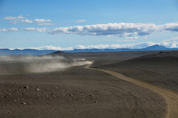 Fototapeta na wymiar Black volcanic desert in Iceland