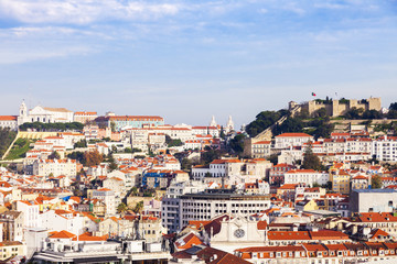 Obraz premium Panorama of Old Town in Lisbon