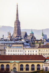 Fototapeta na wymiar Vienna panorama with St. Stephen's Cathedral