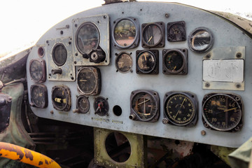 Stock Photo - Plane cockpit, old aircraft interior