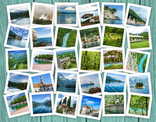 Montenegro travel collage - landscapes and architectural landmarks