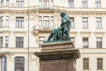 Fototapeta na wymiar Statue Josef Jungmann in Prague, Czech Republic