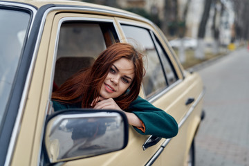 Naklejka premium woman driving, emotions