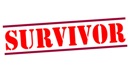Survivor grunge rubber stamp on white, vector