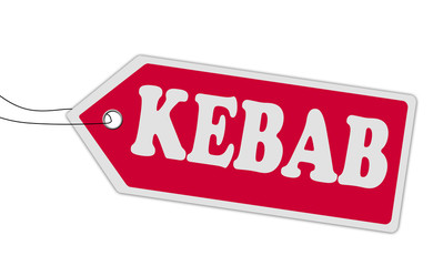 KEBAB price tag red on white