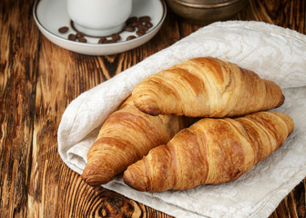 Fresh croissants for Breakfast. Selective focus