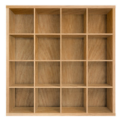 Empty square bookshelf or bookcase 3d illustration