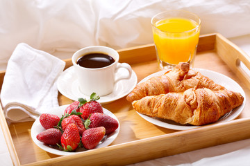 breakfast tray served in bed