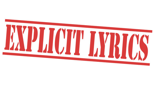 STAMP WITH TEXT EXPLICIT LYRICS INSIDE on white
