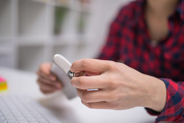 Sleeping woman with drinking problems