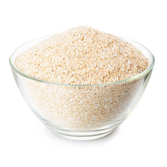 oat bran in glass bowl 