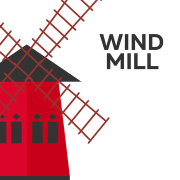 Mill flat design. Bakery. Vector illustration icon.