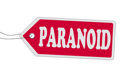 Paranoid price tag red on white background