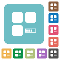 Component processing rounded square flat icons