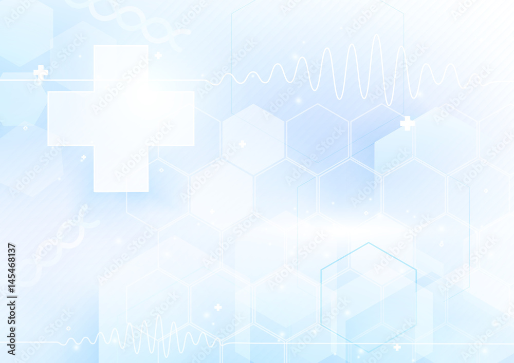 Poster medicines and science concept. abstract futuristic geometric and technology background