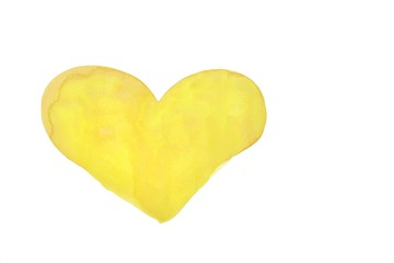 heart shape draw ,watercolor painting.