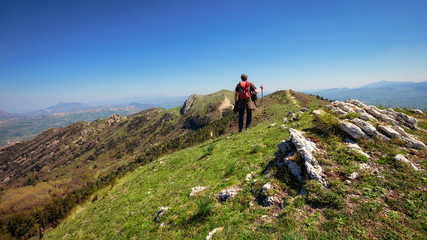 Hiking in the lovely green spring hills if Sicily in April