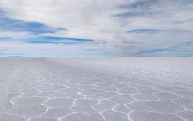Dry Salar de Uyuni salt flat - Potosi Department, Bolivia