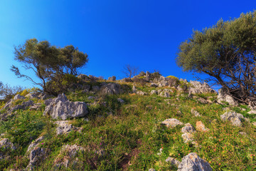 Hiking in the lovely green spring hills if Sicily in April