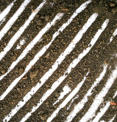 Dirty earth on white background. Natural soil texture