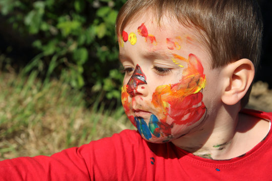 Child With His Face Painted