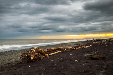 Sunrise at Hokitika on the West Coast of New Zealand's South Island.