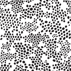 Black and white spots. Abstract seamless vector pattern