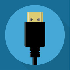 Flat design HDMI connectors  vector icon