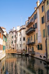 Fototapeta na wymiar Treviso, Case con Ponte sui Buranelli