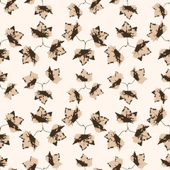 Autumn Leaves Motif Seamless Pattern