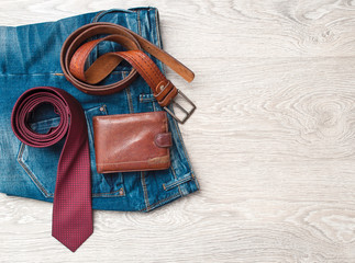 A set of men's clothing. Shopping concept.