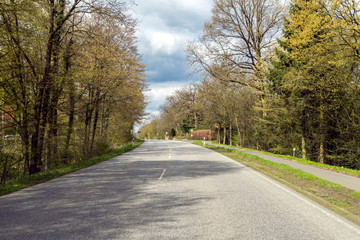Fototapeta premium auf einer schönen Landstrasse im Frühling unterwegs