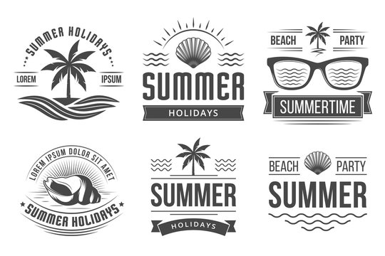Summer holidays emblems