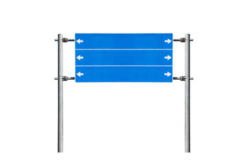 blank  highway road sign isolated on white background