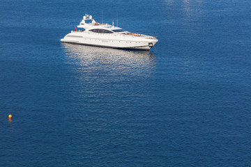 Modern white yacht at the sea