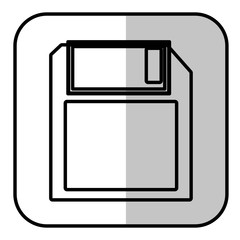 diskette icon over white background. vector illustration