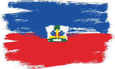 Haiti Flag Vector Hand Painted with Rounded Brush