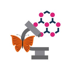 microscope laboratory scientific line icons vector illustration design