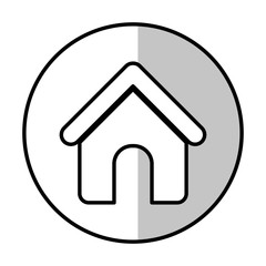 house shape icon over white background. vector illustration