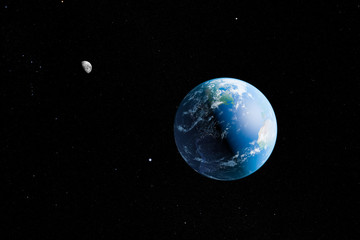 Erde und Mond - Illustration
