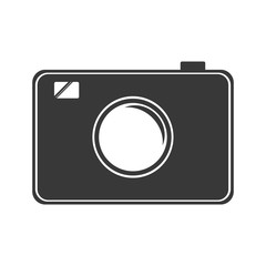 photographic camera icon over white backgorund. vector illustration