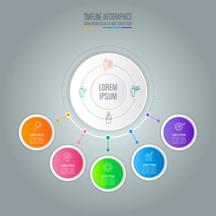 infographic design business concept with 5 options.