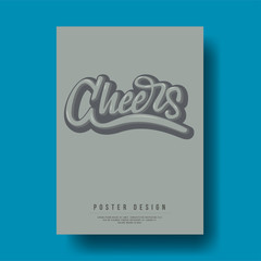Abstract Typography Cheers Text Cover Design layout for banners, wallpaper, flyers, invitation, posters, brochure, voucher discount - Vector illustration template