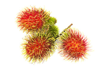 Rambutan isolated on white backround.