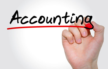 Hand writing inscription Accounting with marker, concept