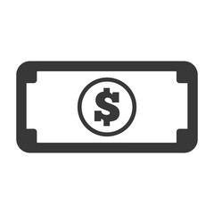 Obraz premium money bill icon over white background. vector illustration