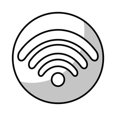 wifi sign icon over white background. vector illustration